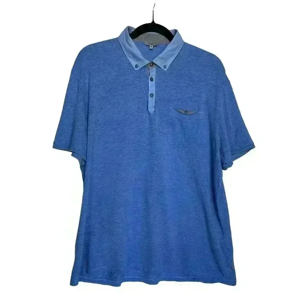 Ted Baker London Short Sleeve Polo Shirt Light Blue Men’s Size 6 (XL) Golf